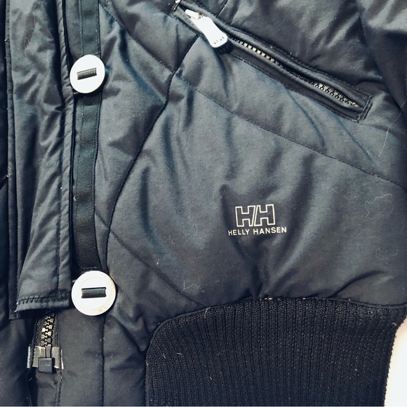 Helly Hansen Small Down Filled Bomber Ski Jacket Black Crop - Picture 6 of 15